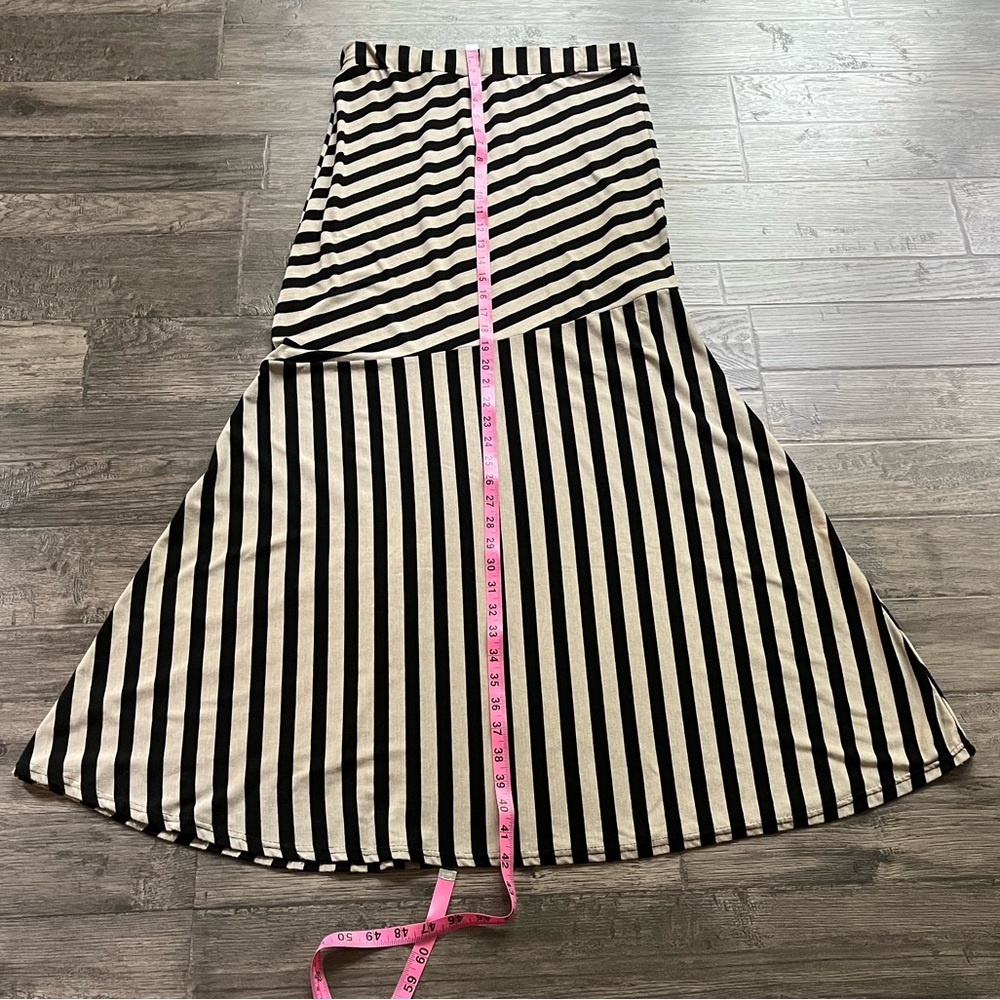 Tan & Black Striped Maxi Skirt Size XL - Picture 3 of 7